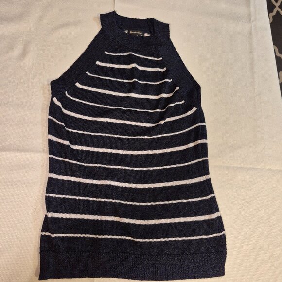 MASSIMO DUTTI Striped Tank Top In Navy - Picture 1 of 9